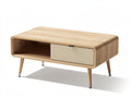 Moderne Houten Salontafel met Lade en Open Opbergruimte