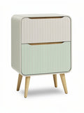 Moderne kast met dubbele lade en houten poten