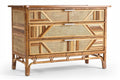 Rieten Dressoir met Drie Laden en Gevlochten Patronen