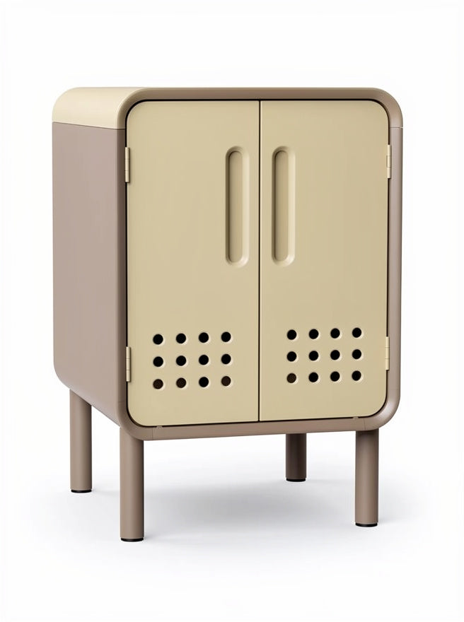 Modern Kast met Geperforeerde Deuren en Minimalistisch Ontwerp